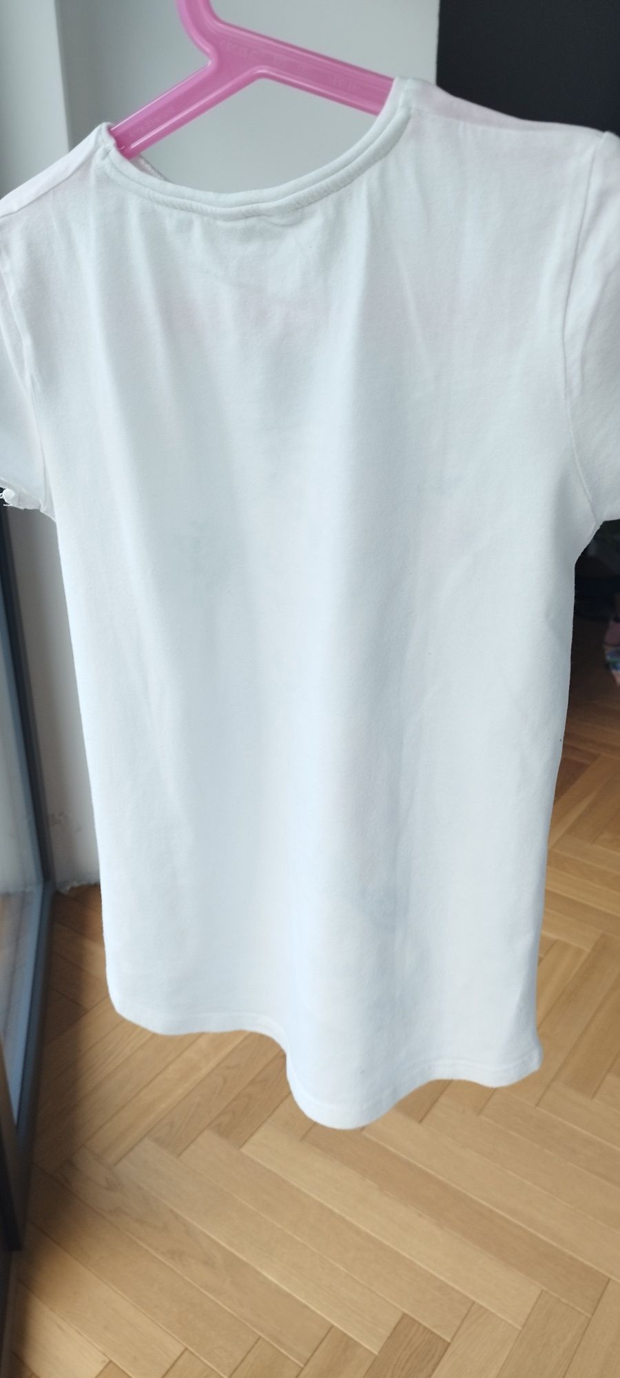 Wizytowa elegancka bluzka koszulka kwiaty 134/140