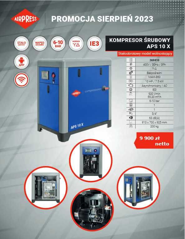 AZT Kompresor śrubowy AIRPRESS APS 10 X