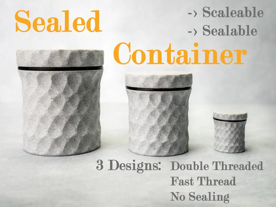Recipiente Selável, Rosqueável, Escalável e Resistente