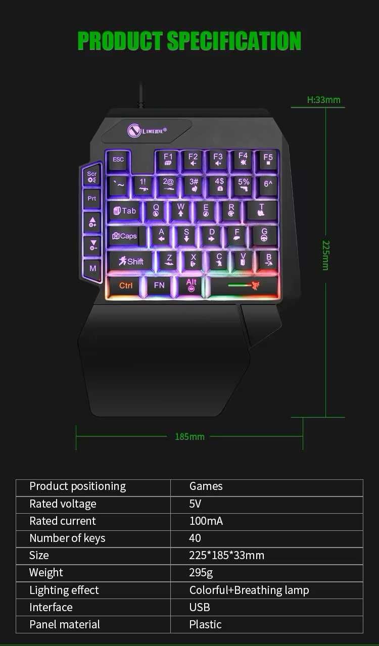 Gamming Keypad Keyboard Teclado RGB 40 teclas NOVO