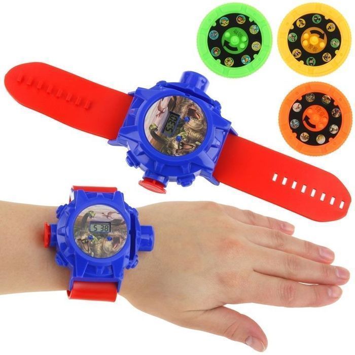 Zegarek Elektroniczny na Pasku Projektor Dinozaury