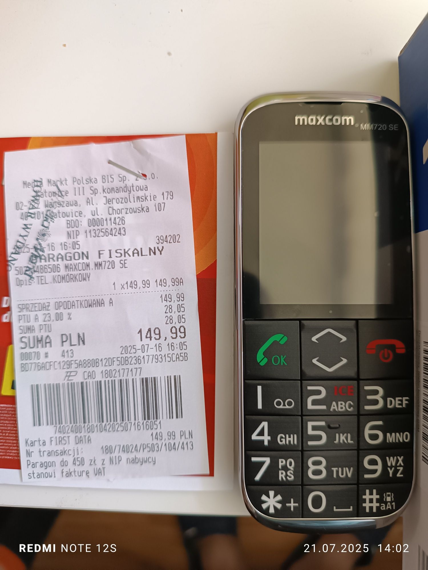 Maxcom MM720 SE tel. Kom.
