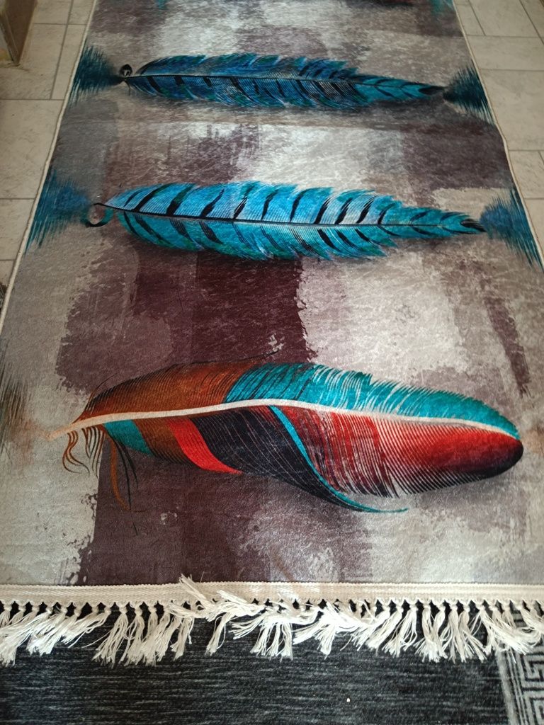 Dywanik nowy chodnik 80x150cm kwiaty pióra p