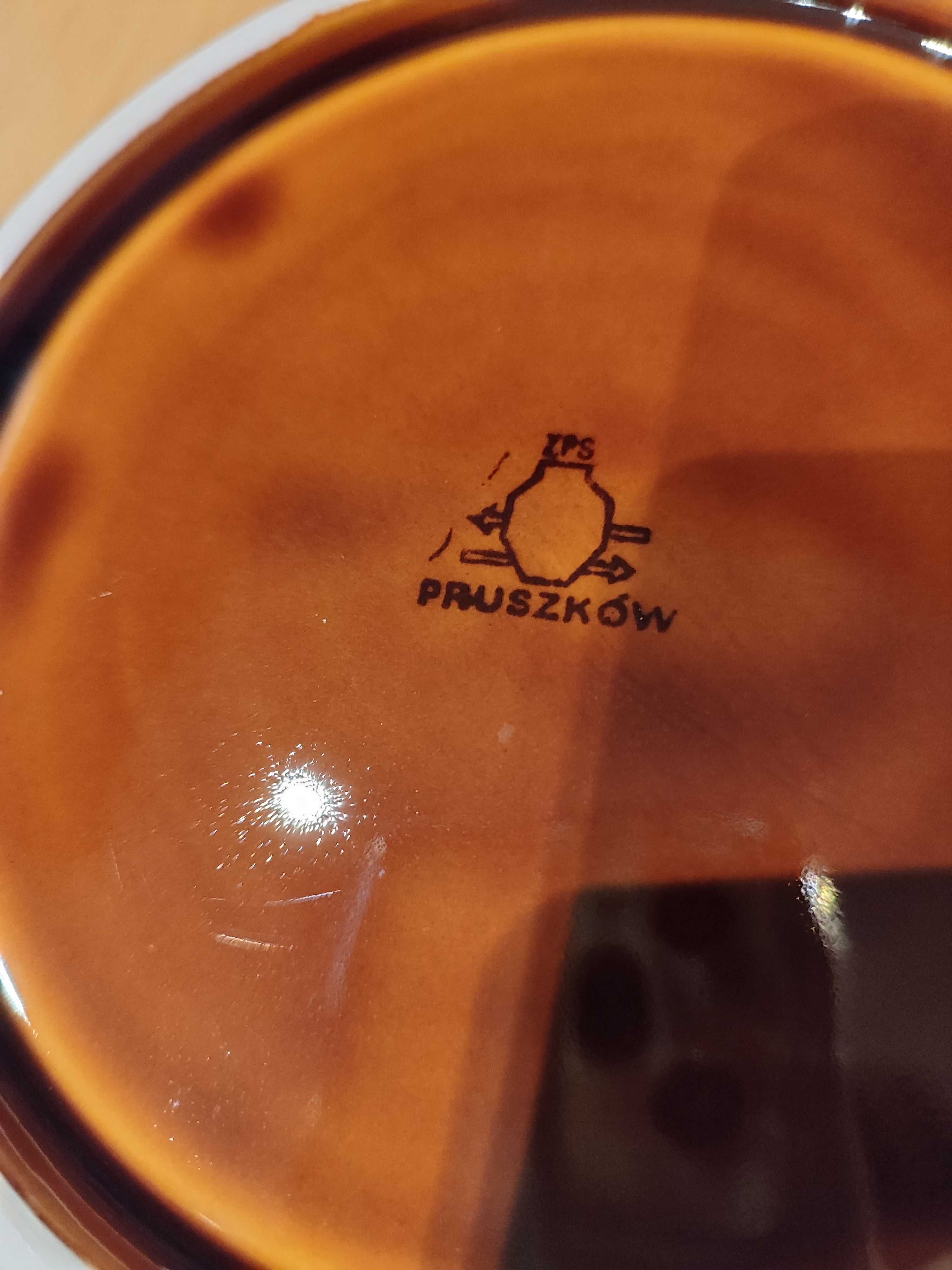 Duży głęboki talerz salaterka półmisek porcelit Pruszków PRL vintage
