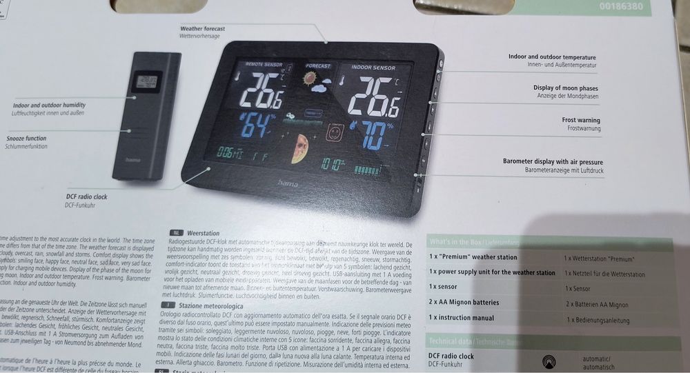 Stacja Pogodowa PREMIUM Z USB - hama