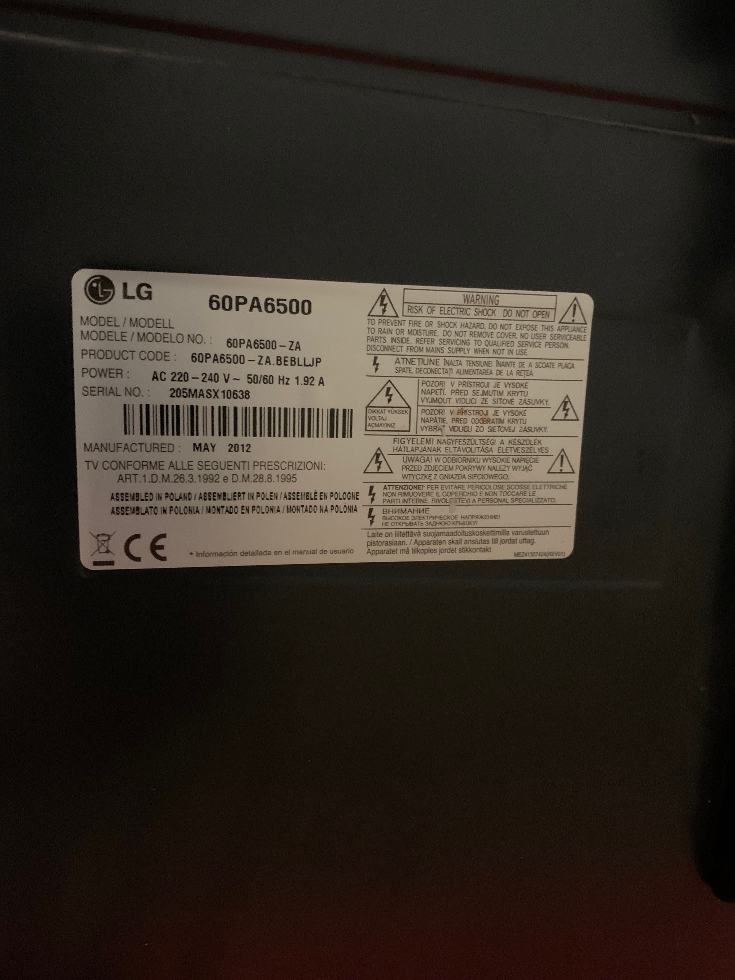 Телевізор LG 60 дюймів,плазма,б/у 3000грн