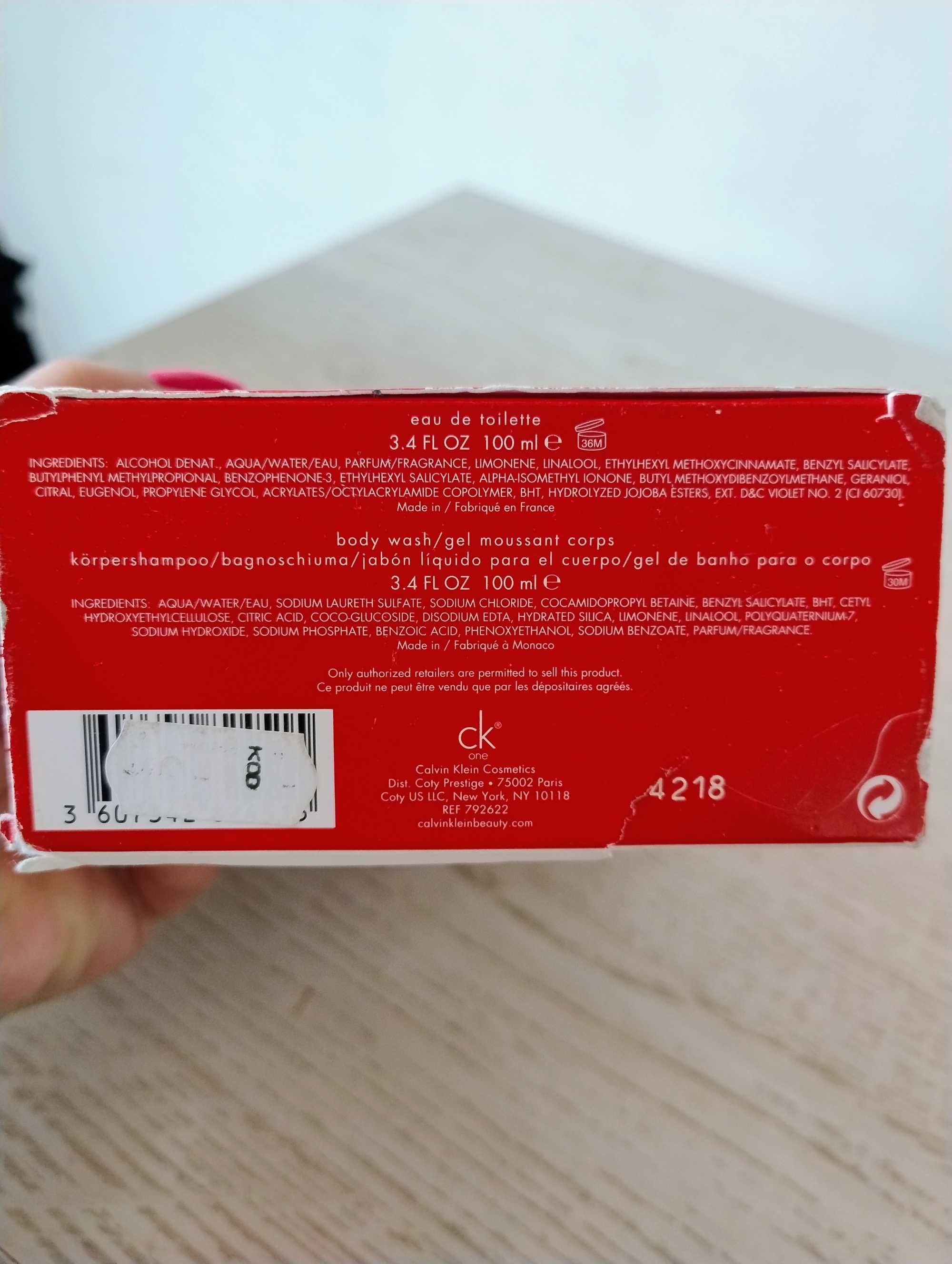 CK Calvin Klein perfum One Red Edition plus żel pod prysznic