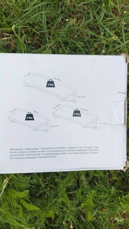 Zestaw 3 drewnianych półek odcienie brązu