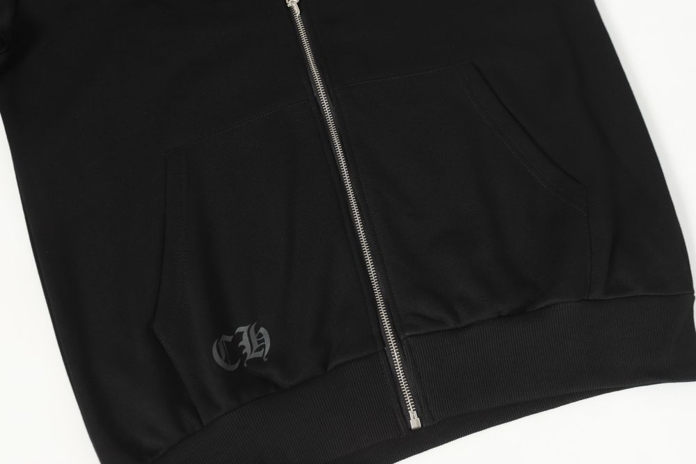 Chrome Hearts зип худи мужское черная на замке с капюшоном оригинал