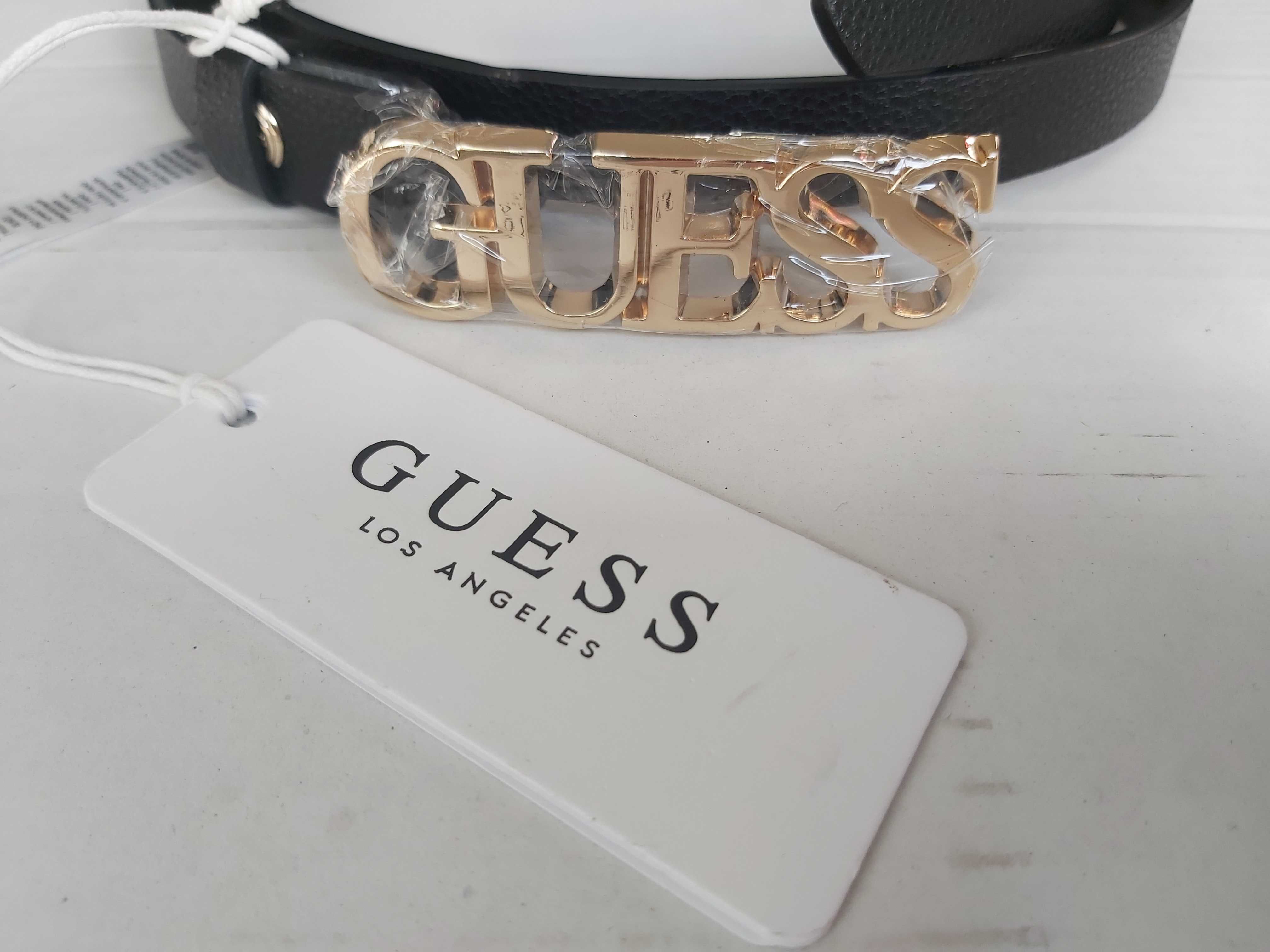 NOWY oryginalny pasel GUESS czarny L 105cm