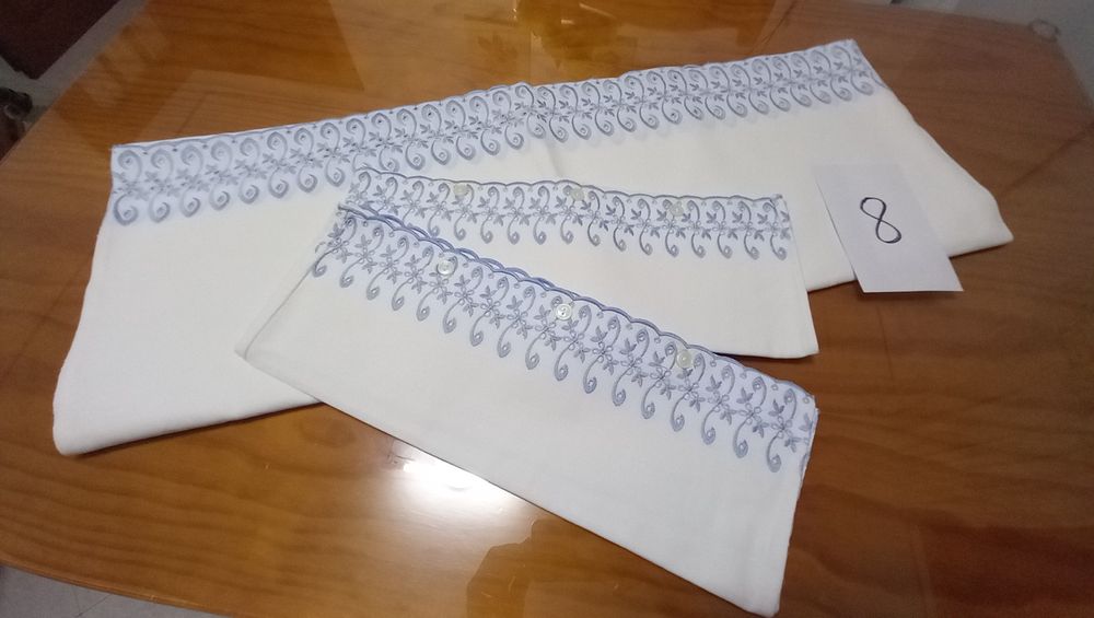 Lençóis linho e bordados à mão (cama pessoa 1/2/casal pequeno)