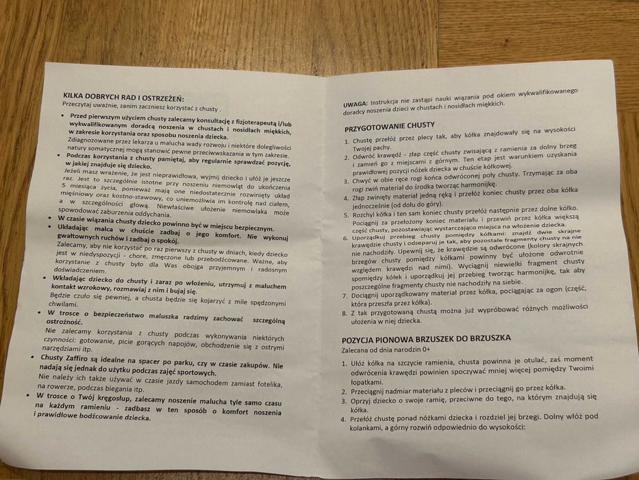 Chusta nosidło Zaffiro Woven Sling HUG ME - nosidełko dla dzieci