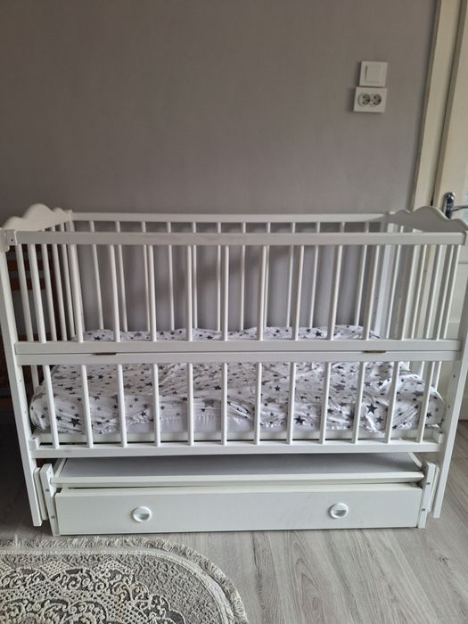 Дитяче ліжечко Ангіліна з матрасом та комплектом постільного