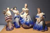 figurki z porcelany  damy jezel sygnowane REZERWACJA