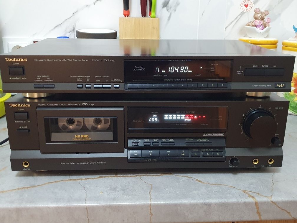 Magnetofon kasetowy Technics rs-bx404 oraz tuner st-g470
