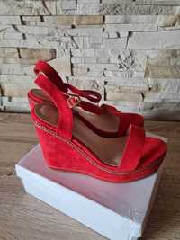 sandały damskie czerwone