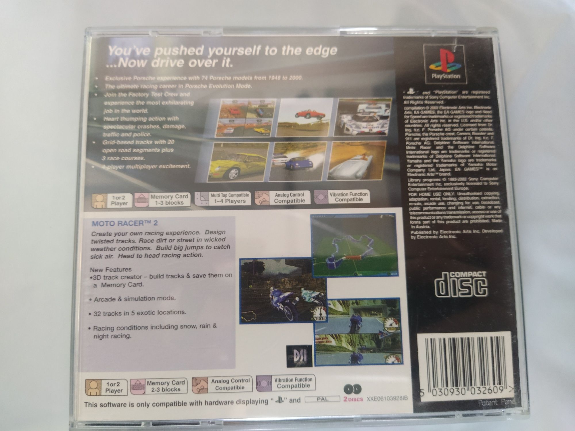 Ps1 psx one PlayStation Need for Speed Porsche 2000 / Moto Racer 2