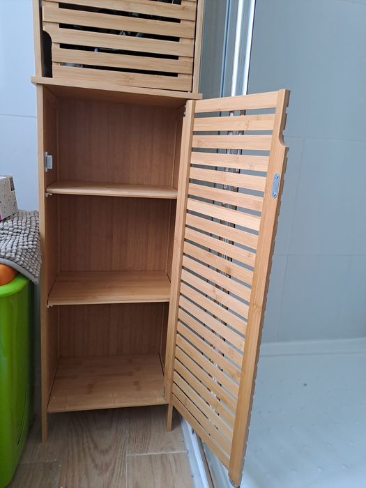 Móvel alto WC em bambu castanho – excelente estado