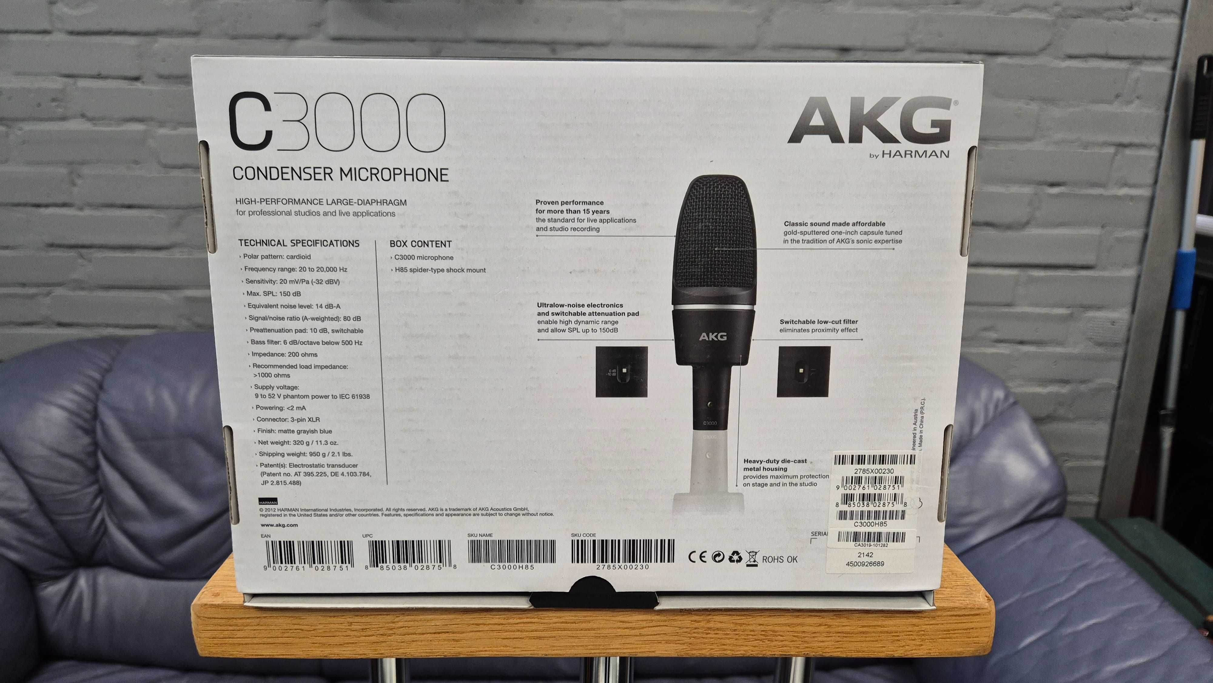 AKG C3000 Студійний конденсаторний мікрофон НОВИЙ!