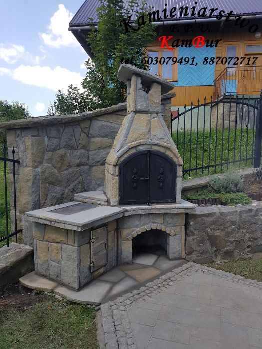 Grillo-wędzarnia i piec z blachą z piaskowca (E15)