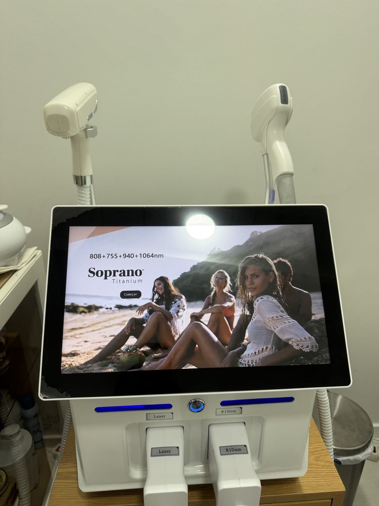 Máquina de depilação a laser 4 ondas – Como nova, com acessórios!