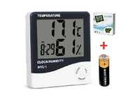 Цифровой термометр гигрометр HTC-1 (+ часы, календарь, будильник)