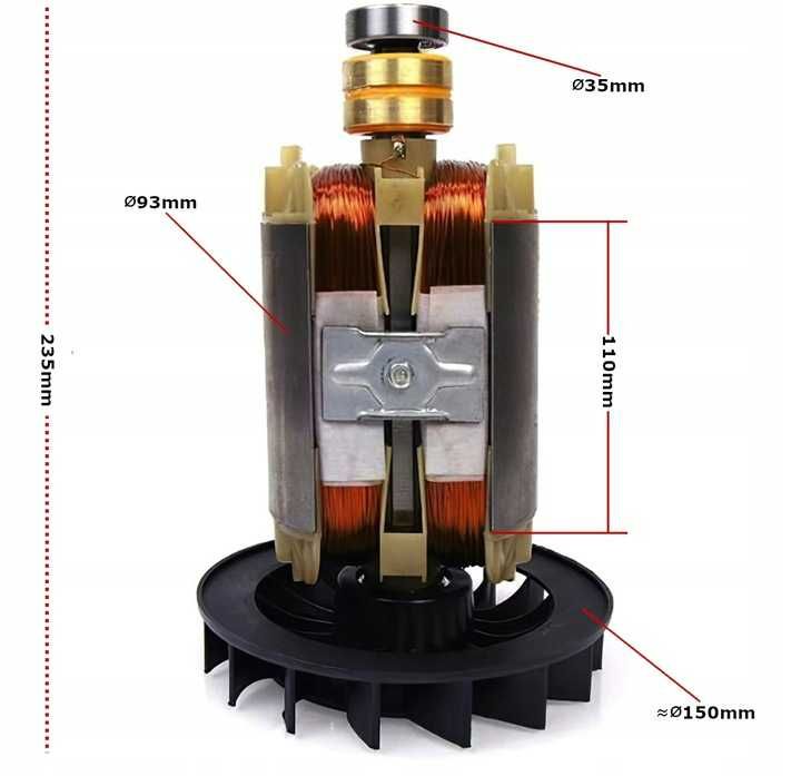 Stojan 85mm 110mm,120mm Prądnica Agregat Prądotwóczy 1faz , 3f Wirnik