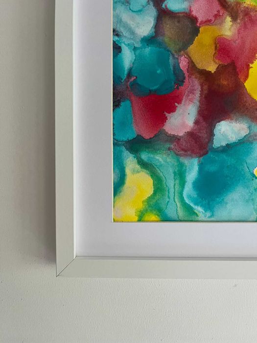 Pintura abstrata em acrílico