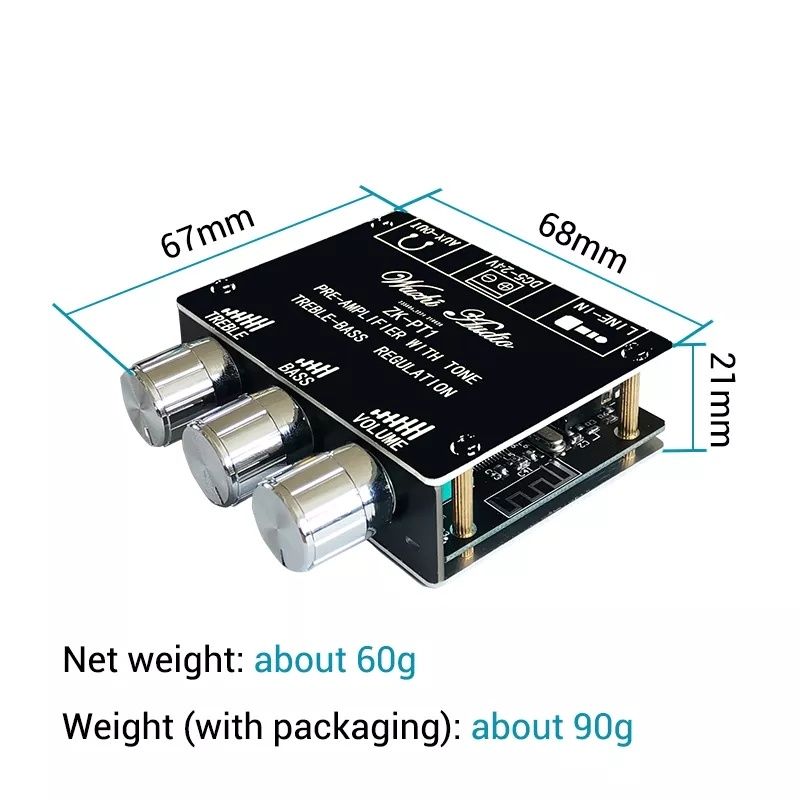 ZK-PT1 предварительный Bluetooth 5.0 аудио усилитель, NE5532