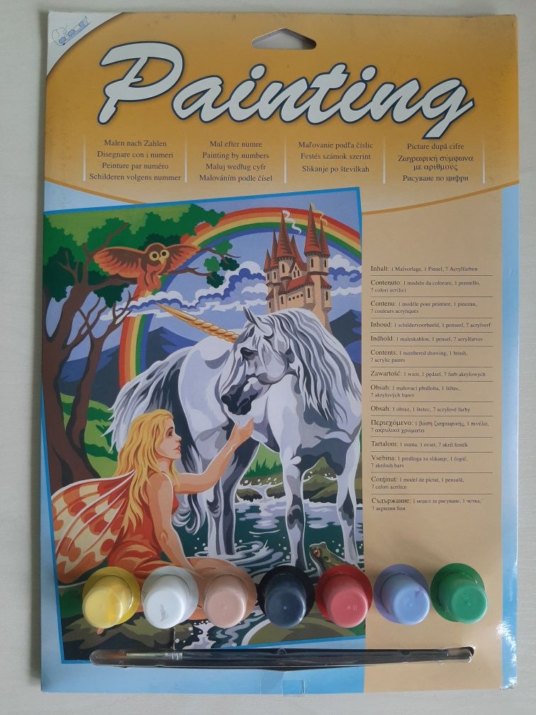 Obrazek diy malowanie po numerach konik jednorożec