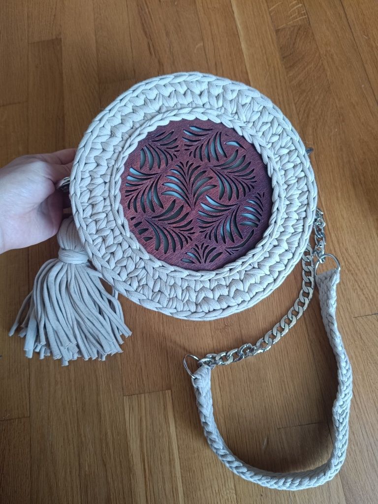 Сумка трикотажна в'язана Handmade беж