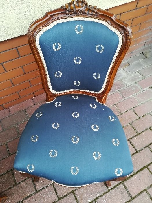 Krzesła stylowe ludwik do stołu tapicerowane