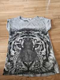 Szara koszulka tygrys, H&M, 158/164