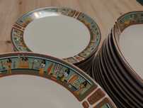 Komplet 3 talerzy Porcelit Pruszków Nona egipski