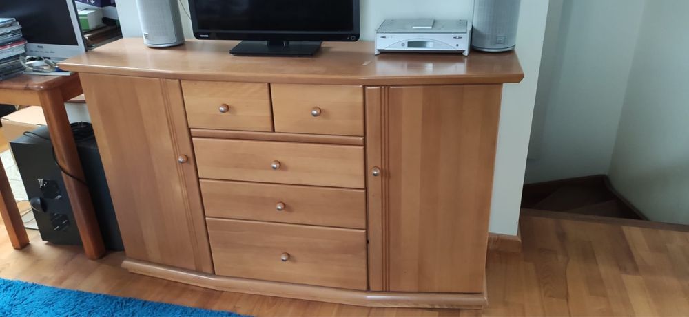 Meble Klose Drewniane Lite Bukowe Komplet Salon Stół Komoda Nadstawka