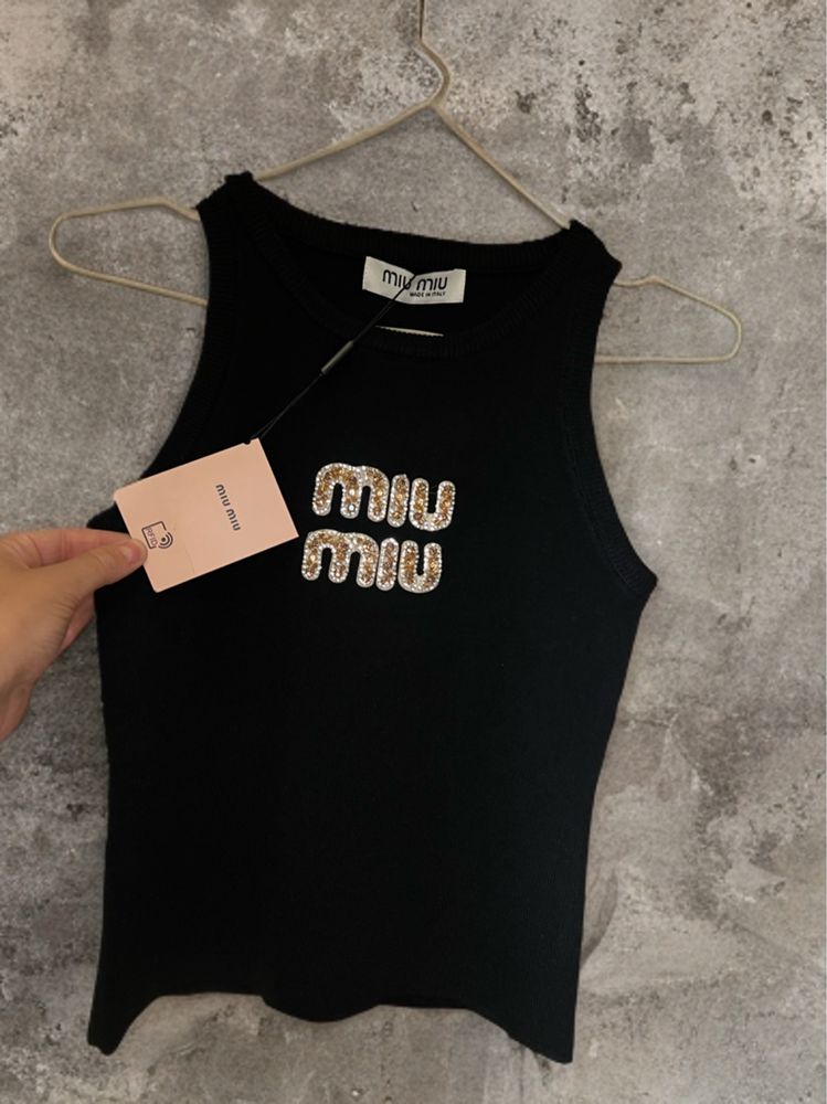 Top bluzka miu miu cyrkoniowa