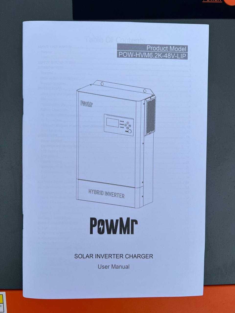 Гібридний інвертор для дому POWMr 6.2KW 48V - Чистий синусоїд. В наявн
