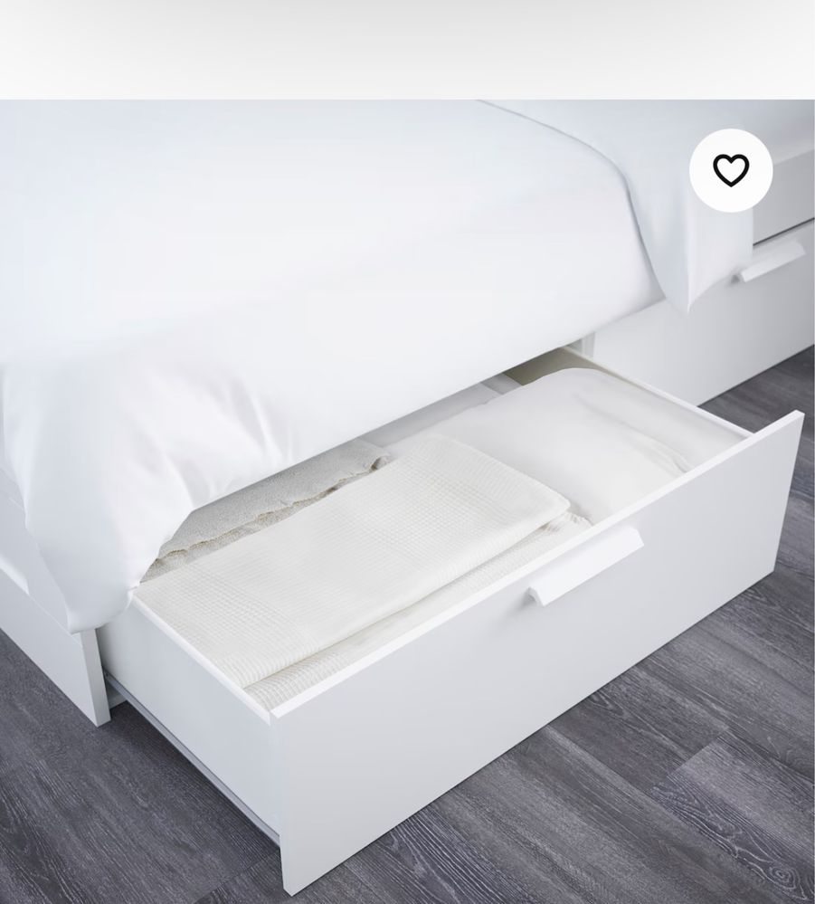 Białe łóżko IKEA BRIMNES 140x200cm