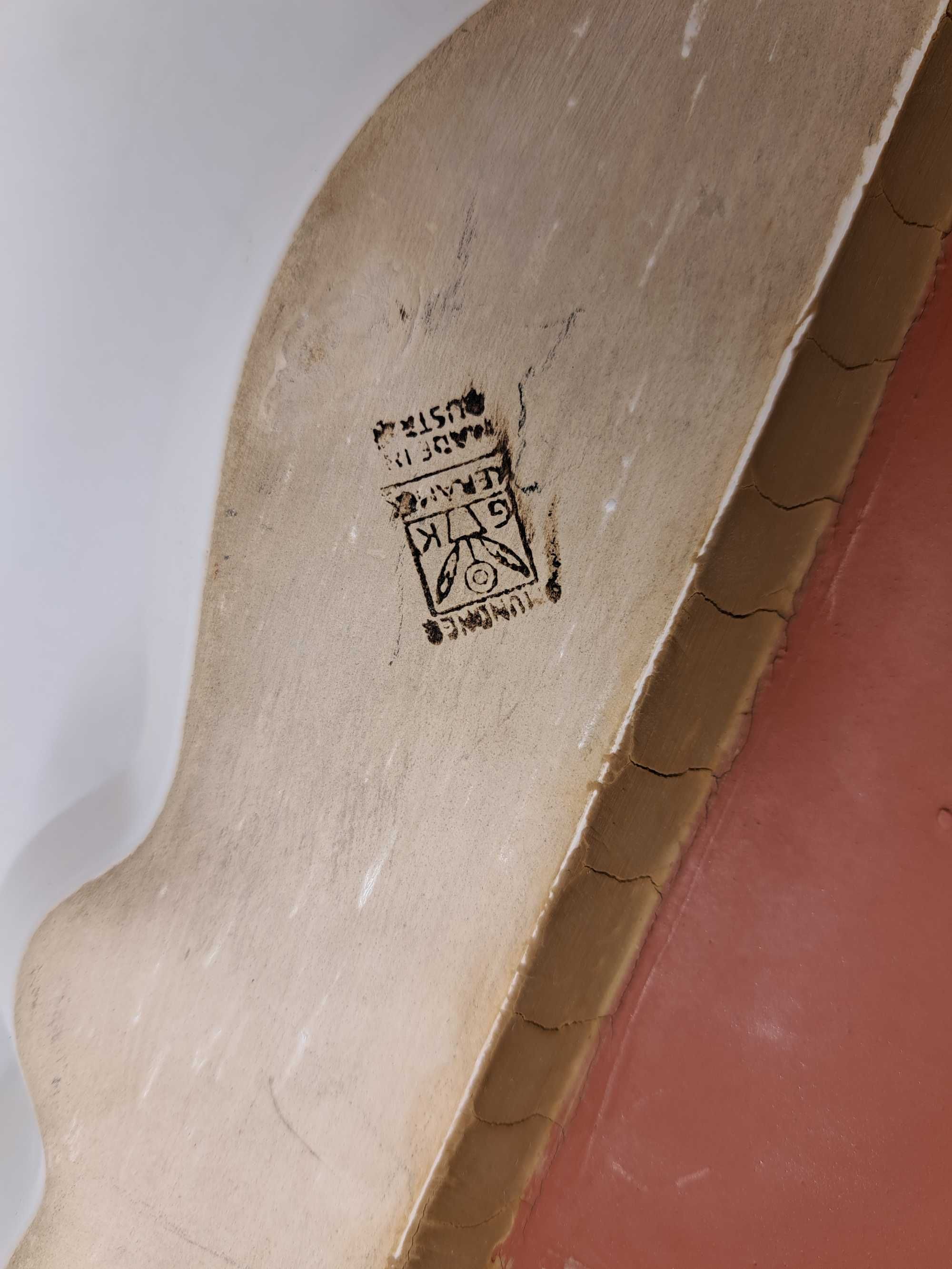 Stare lustro ceramiczne Gmundner rama ceramika ręcznie malowana