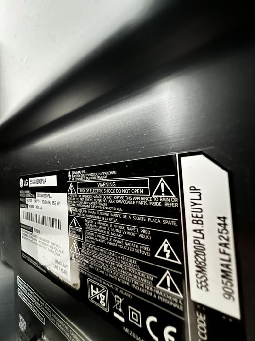 TV 55" LG NanoCell 4K TV - 55SM8200PLA + base + comando