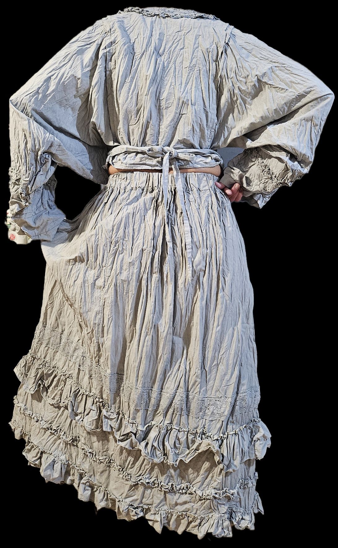 Komplet boho bluza spódnica maxi