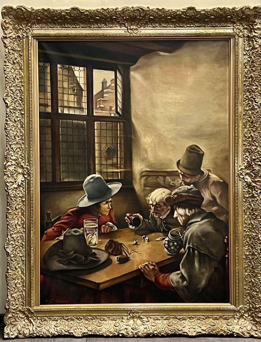 Картина Антикварна «Гравці в кістки»  120 см на 86 см