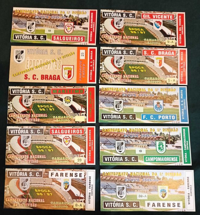 Lote Bilhetes Futebol VSC anos 90