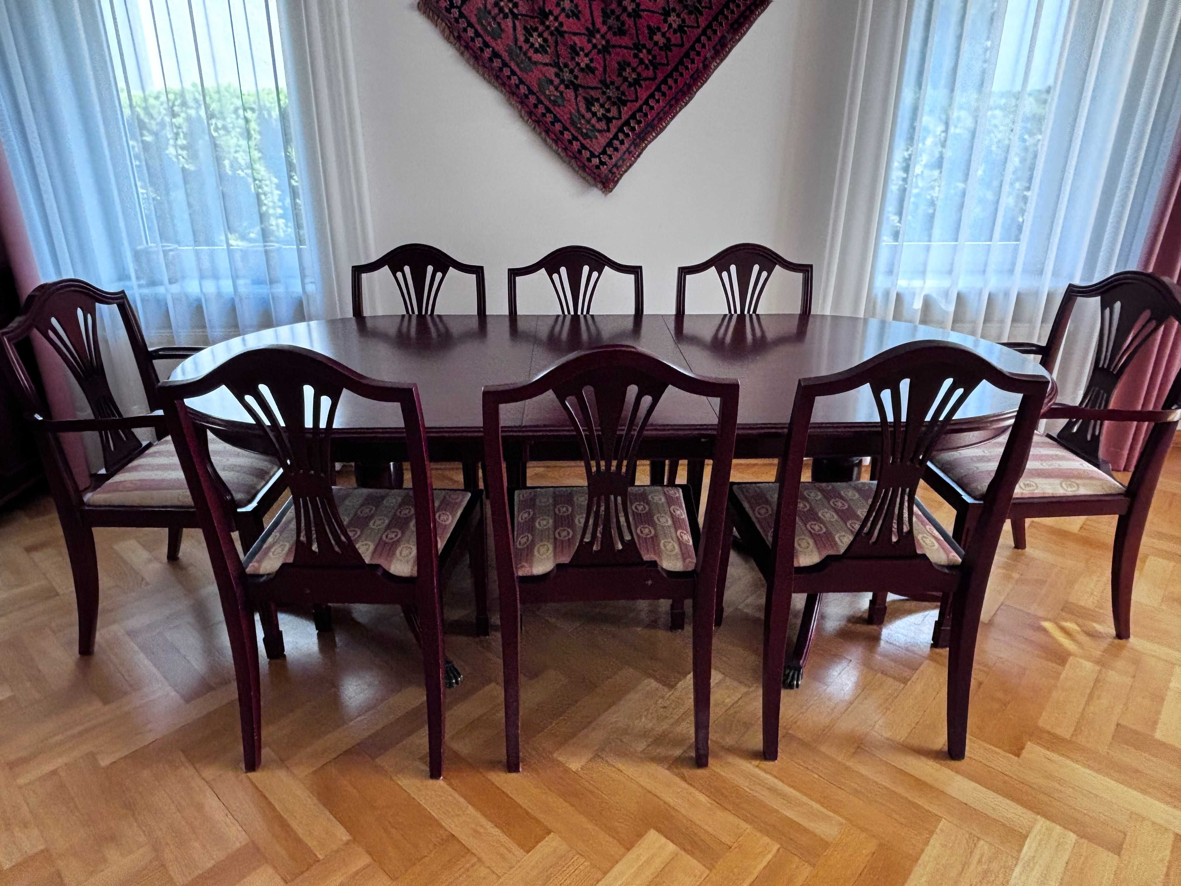 Stylowy Stół rozkładany z krzesłami do jadalni