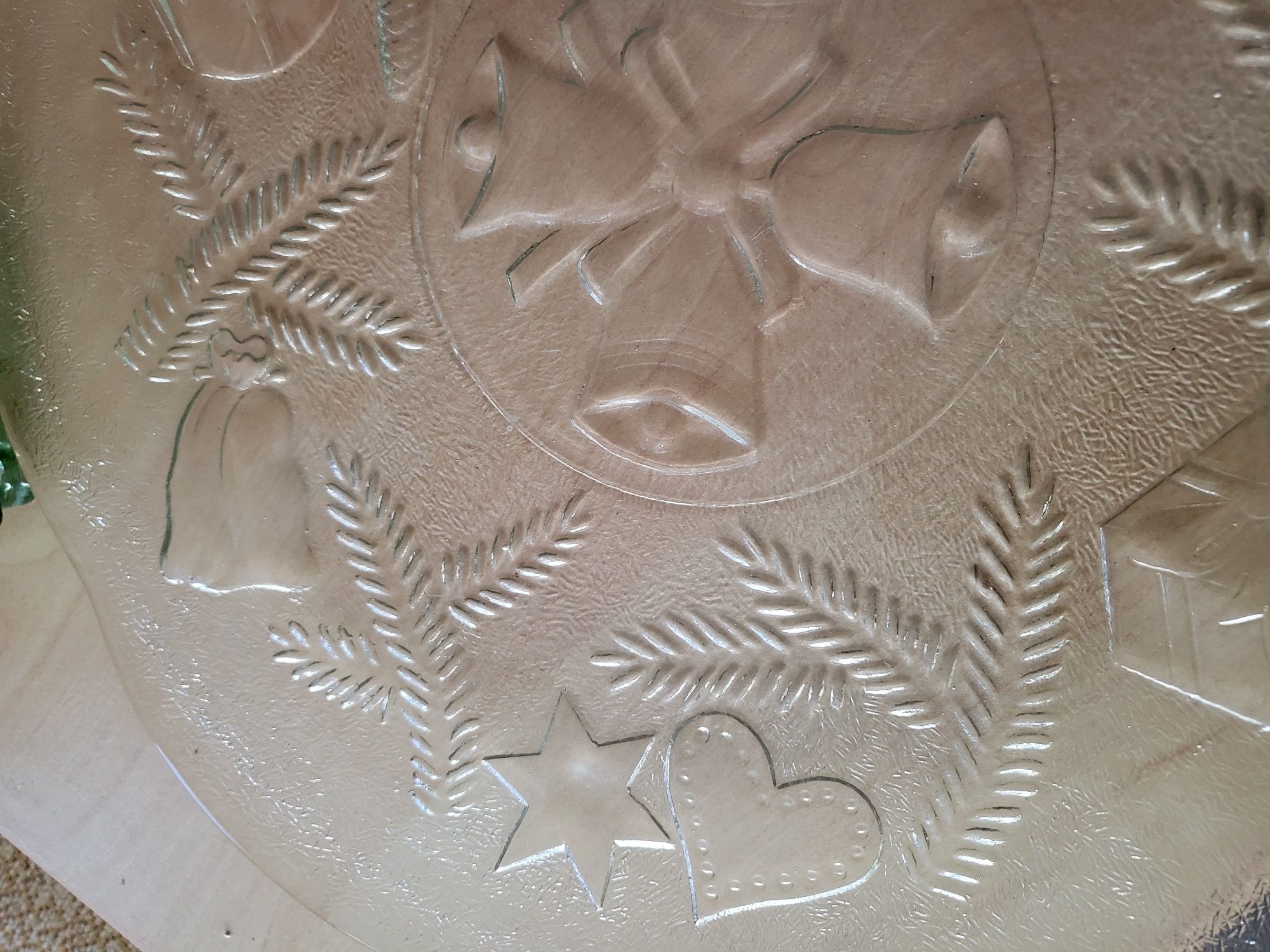 Patera   duza szklo stare wzor   PIERNIKI 31cm.
