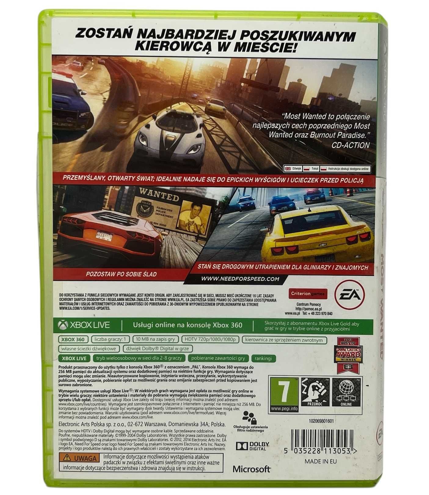 Gra na XBOX360 Need for Speed Most Wanted