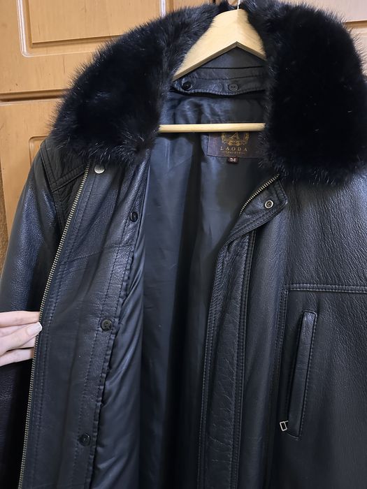 Чоловіча куртка з натуральноі шкіри та хутра