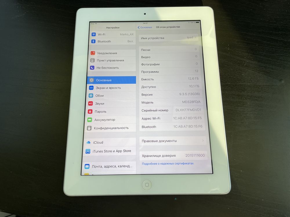 Ipad retina wi-fi 16gb white