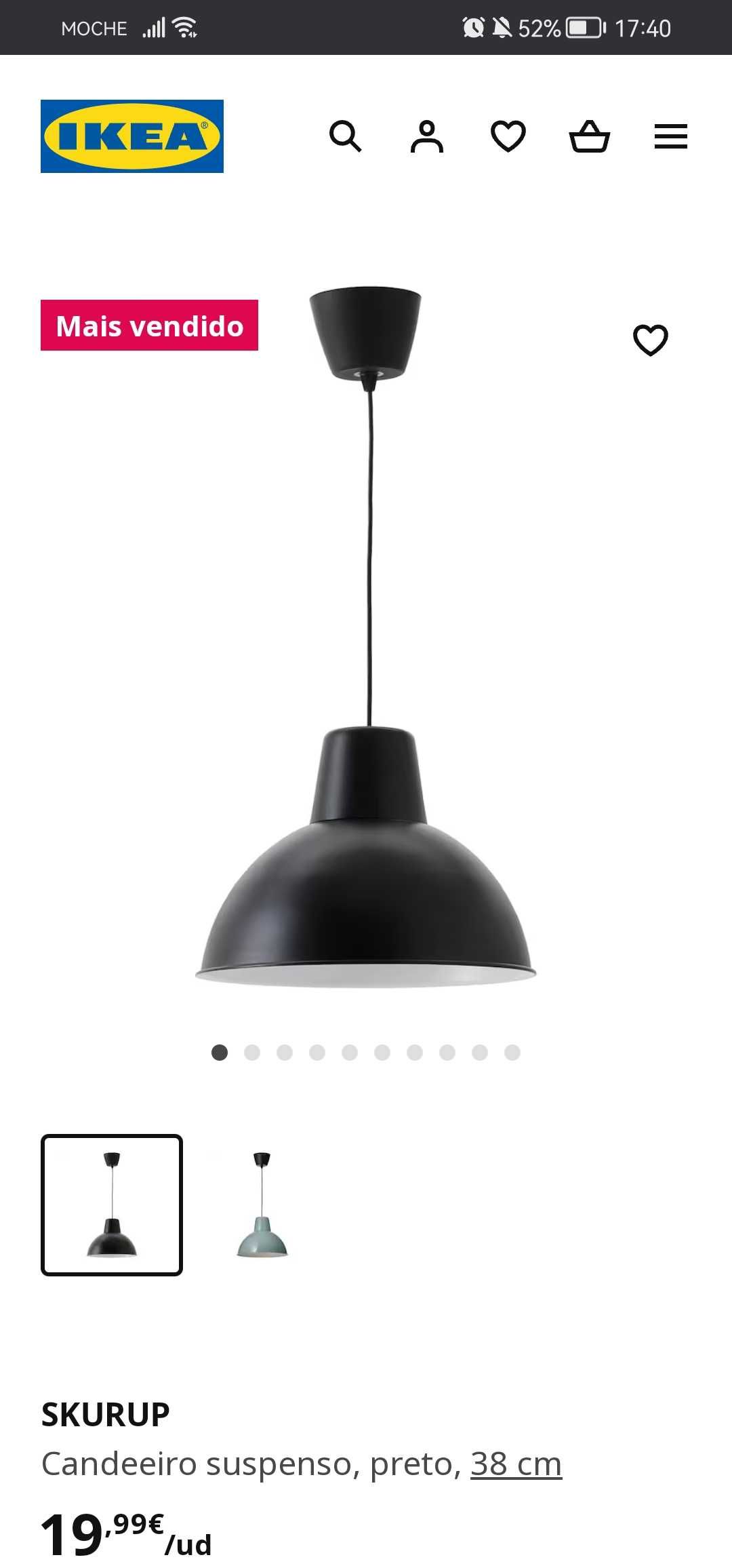 Candeeiro IKEA preto