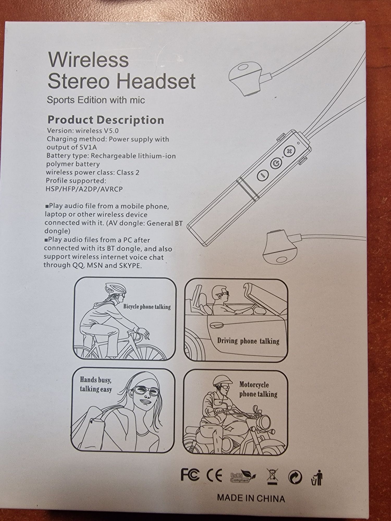 Słuchawki do uszu douszne bluetooth NOWE